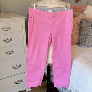 Crown & Ivy Pink Chino Pants Spring Summer Womens 8 Cotton Spandex Straight Leg